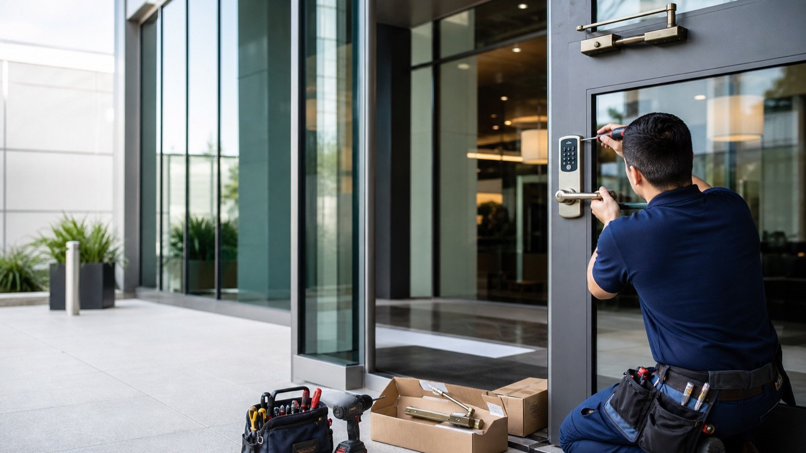 Commercial access control and electronic door lock installation