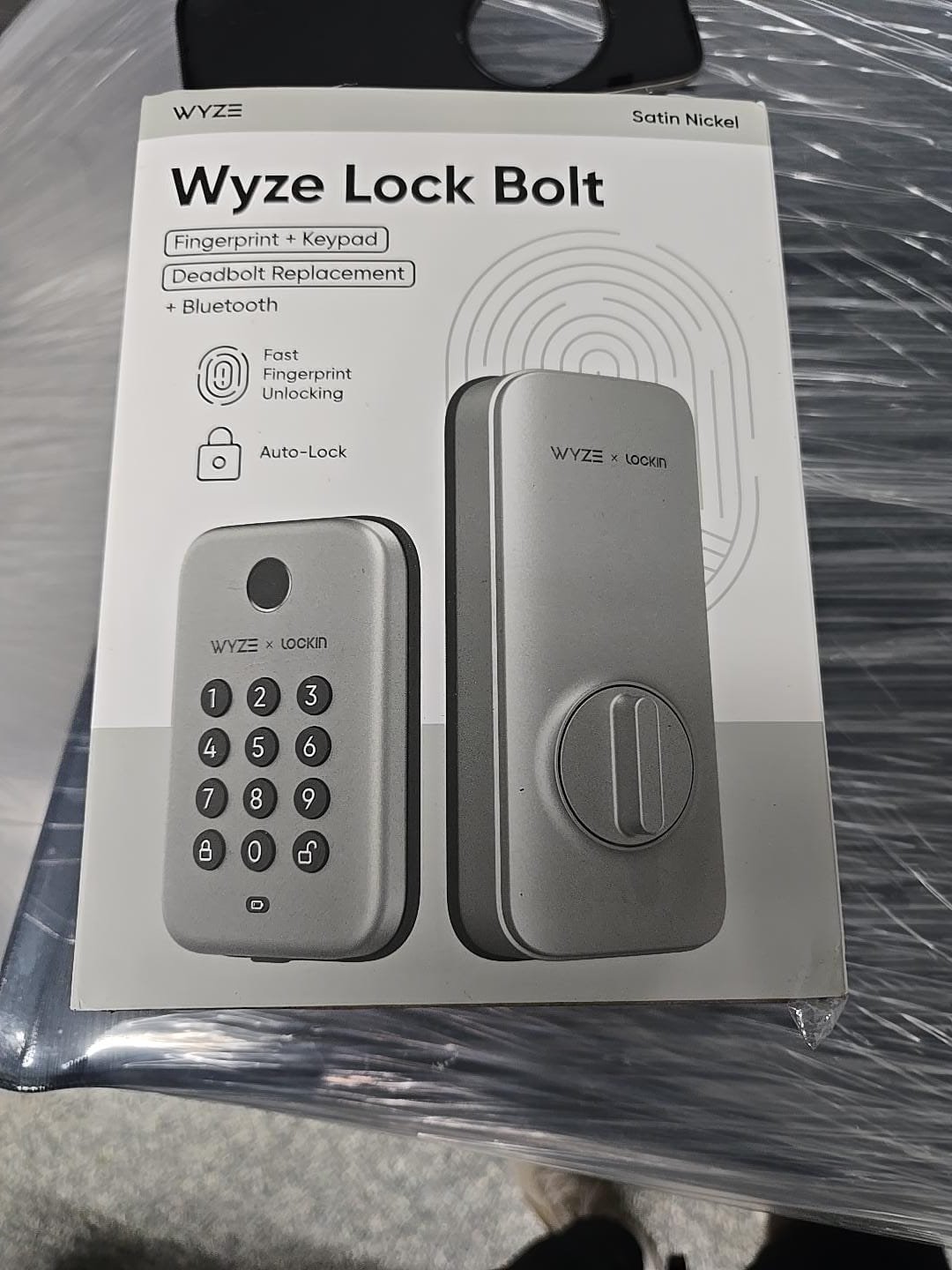 Wyze Lock Bolt keypad and fingerprint smart deadbolt prepared for a garage entry door installation